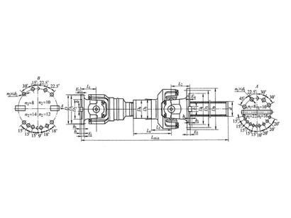 万向节联轴器,SWP ZG型(正装贯通型)部分轴承座十字轴式万向联轴器